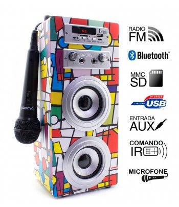 Coluna + Radio + BlueTooth + Microfone Joybox - Picasso