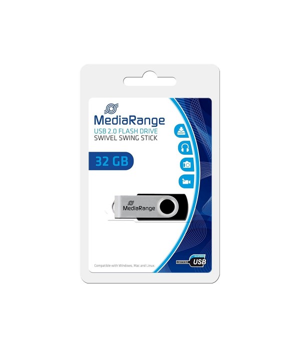 Pendrive Mediarange com capacidade de 32GB. USB 2.0