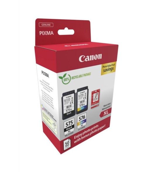 Canon PG575XL/CL576XL Multipack de 2 tinteiros Originais + 50 folhas de Papel Fotografico - 5437C006 Canon PG575XL/CL576XL Multipack de 2 tinteiros Originais + 50 folhas de Papel Fotografico - 5437C006