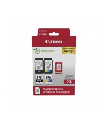 Canon PG575XL/CL576XL Multipack de 2 tinteiros Originais + 50 folhas de Papel Fotografico - 5437C006