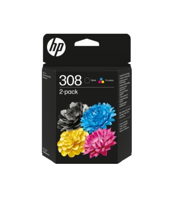 Tinteiro Pack HP 308 Preto e cores Original 6L6S6UE