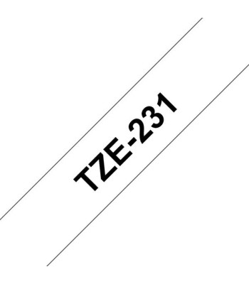Compativel Brother TZe231 Fita Laminada 12mmx8mts Branco/Preto