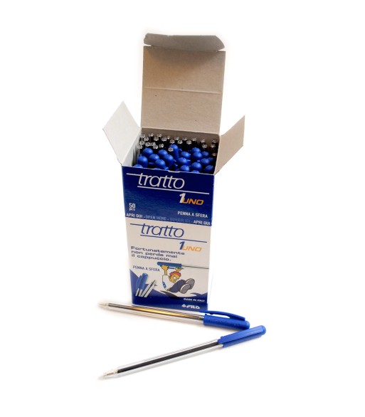 Tratto Caixa de Esferográficas Ball Point Azul 1mm 50un