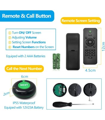 Kit Gestão Senhas Vez Visor com 3 Digitos 1 Visor 3 chamadores