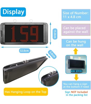 Kit Gestão Senhas Vez Visor com 3 Digitos 1 Visor 3 chamadores