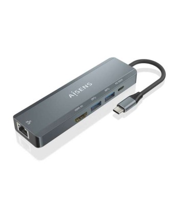 Aisens usb-c dock 5 en 1 - usb-c a 1xhdmi - 1xrj45 - 2xusb - 1xpd - 15cm