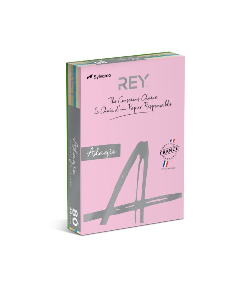 Resma Papel 5 Cores Suaves A4 080gr 5x100 Folhas