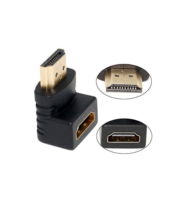 ADAPTADOR 90 graus HDMI MACHO E FEMEA                       