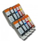 PACK DE 10 TINTEIROS COMPATIVEIS CANON PGI 525 / CLI 526    