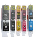 Pack 5 tinteiros compativeis Canon PGI-550BK/CLI-551BK/C/M/Y